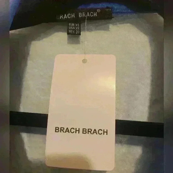 NWT Brach Brach Women's Sheer Blue Button-Up Blouse – Size XS - Picture 2 of 9